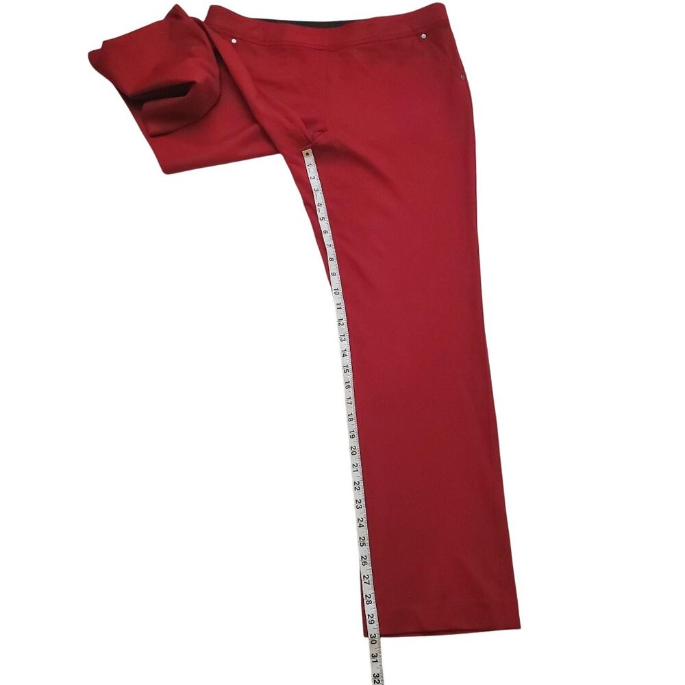 Skye's The Limit Red Back Zip Pockets Pull-On Ponte Pants Women's Size 12 NWT - Picture 12 of 15